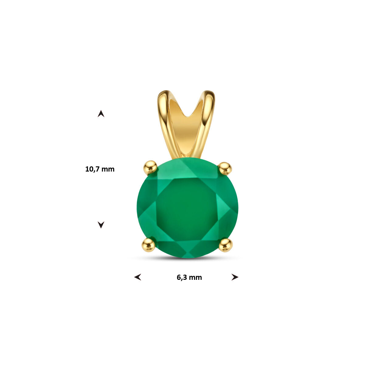 ciondolo agata verde 14K oro giallo