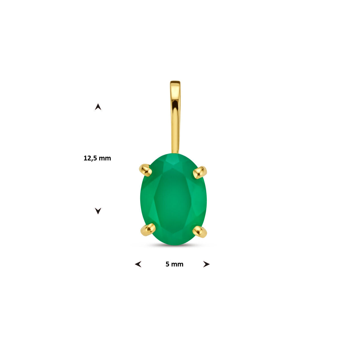 ciondolo agata verde 14K oro giallo