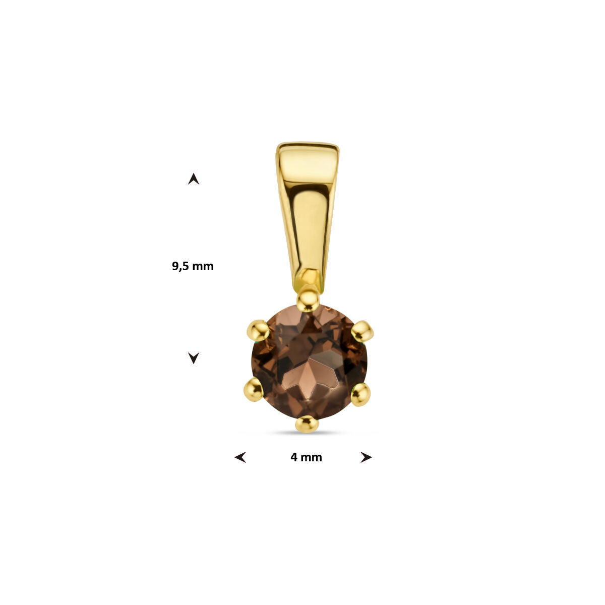 ciondolo quarzo fumé oro giallo 14K