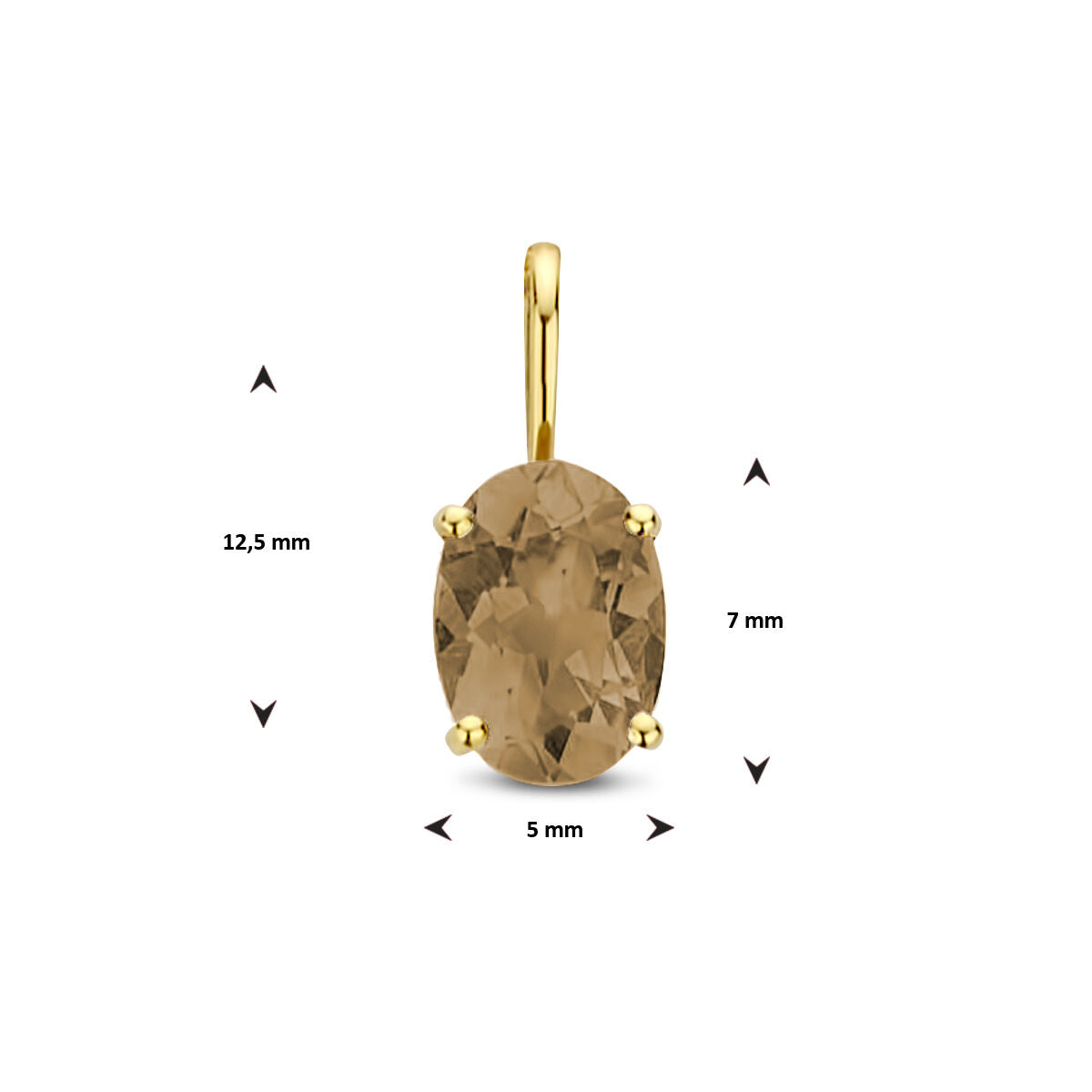 ciondolo quarzo affumicato 14K oro giallo
