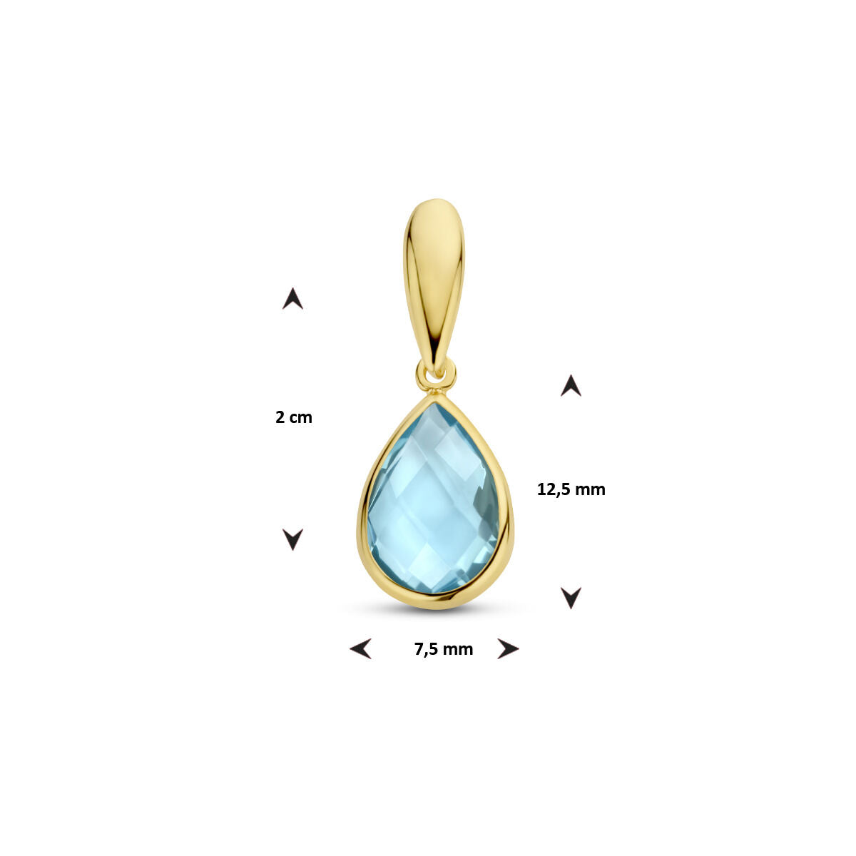 ciondolo topazio blu oro giallo 14K