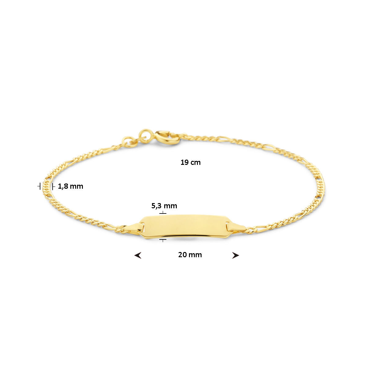 bracciale da incidere 19 cm oro giallo 14K
