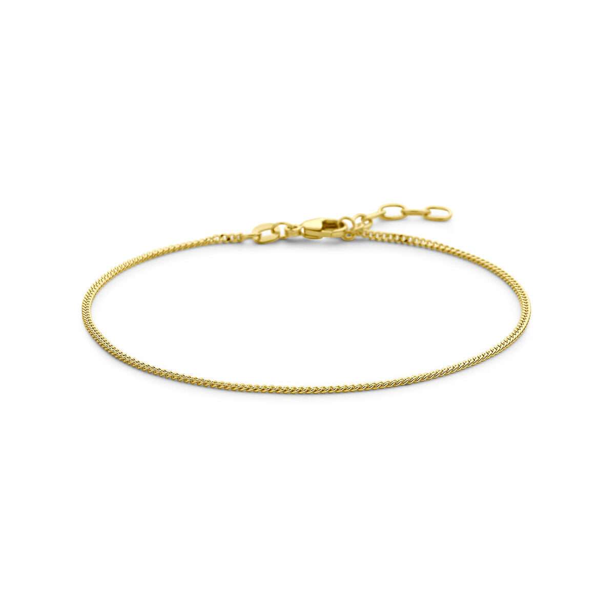 Bracciale in oro giallo 14K, maglia rolò di 1,4 mm con finitura lucida e chiusura a moschettone.