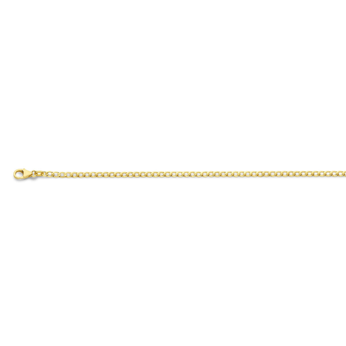 collana bizantina in oro giallo 14K, 2,6 mm, con finitura lucida e sei facce.
