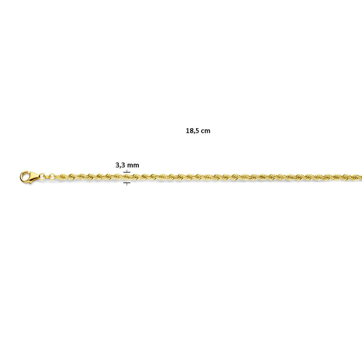 koord 3,3 mm massief 14K geelgoud