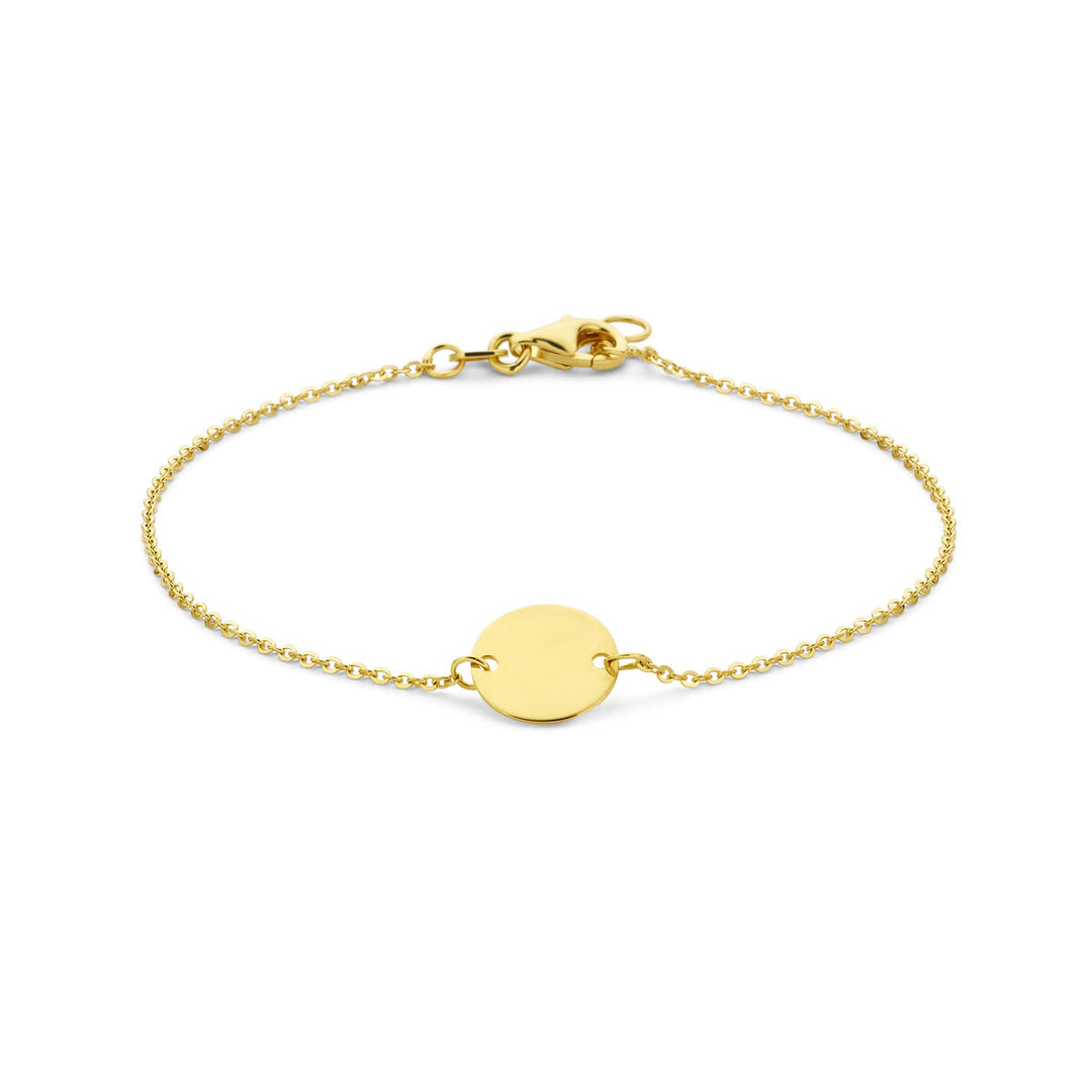 armband cirkel 17 - 18,5 cm 14K geelgoud
