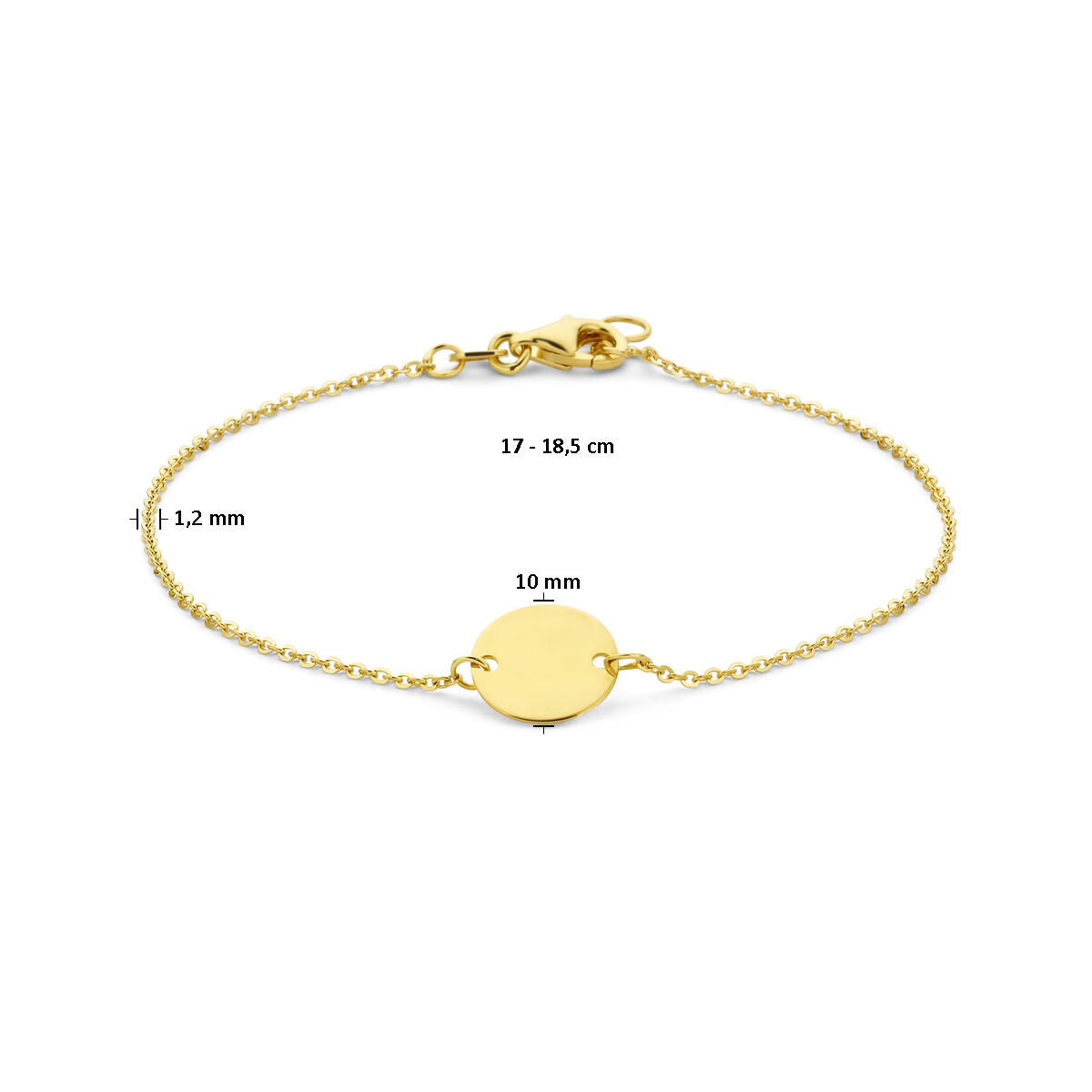 bracciale cerchio 17 - 18,5 cm oro giallo 14K