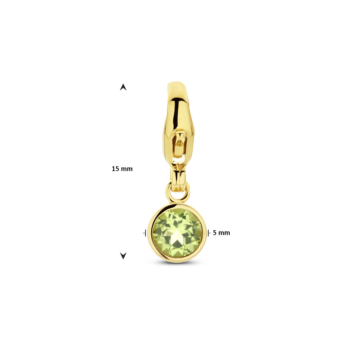 ciondolo a lucchetto con pietra portafortuna oro giallo 14K
