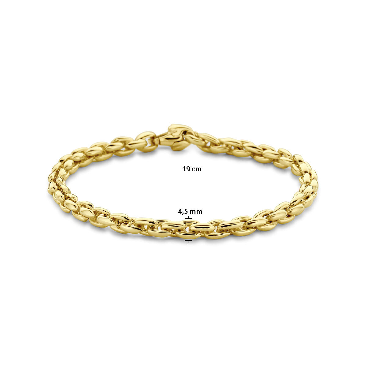 bracciale maglia fantasia 4,5 mm 19 cm 14K oro giallo