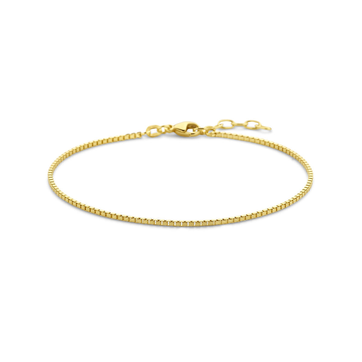 Bracciale in oro giallo 14K con maglia rolò di 1,3 mm, lunghezza 19 + 2 cm.
