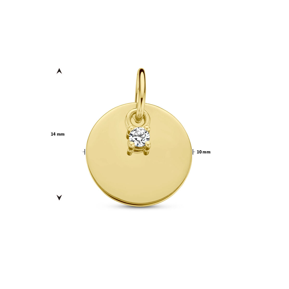 ciondolo da incidere cerchio e diamante h si 14K oro giallo