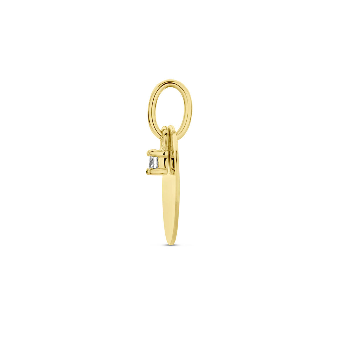 ciondolo da incidere cerchio e diamante h si 14K oro giallo