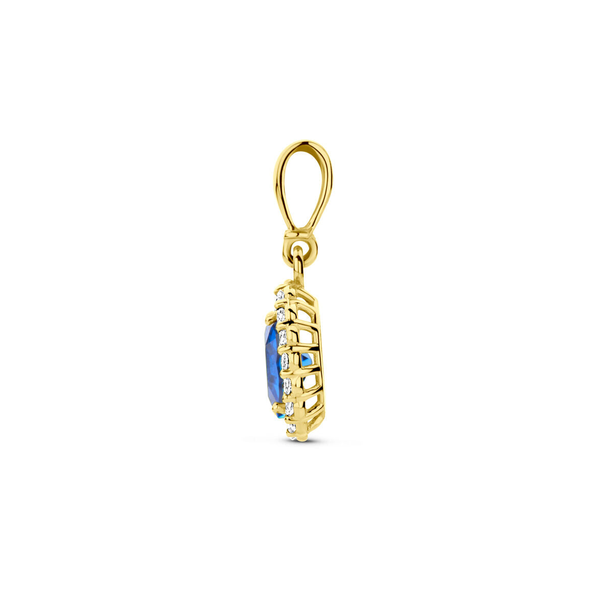 ciondolo con pietra portafortuna zircone 14K oro giallo