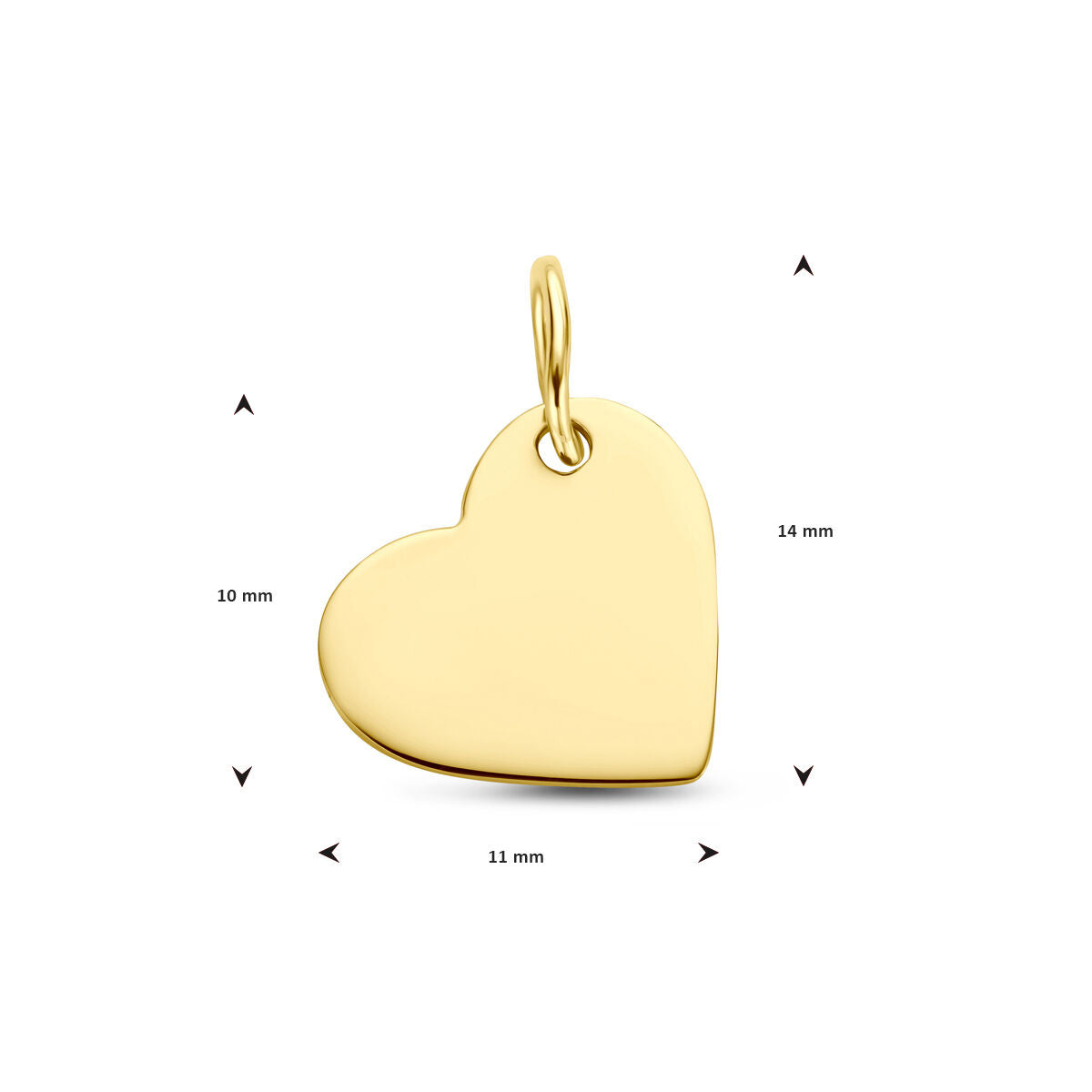 ciondolo da incidere cuore 14K oro giallo