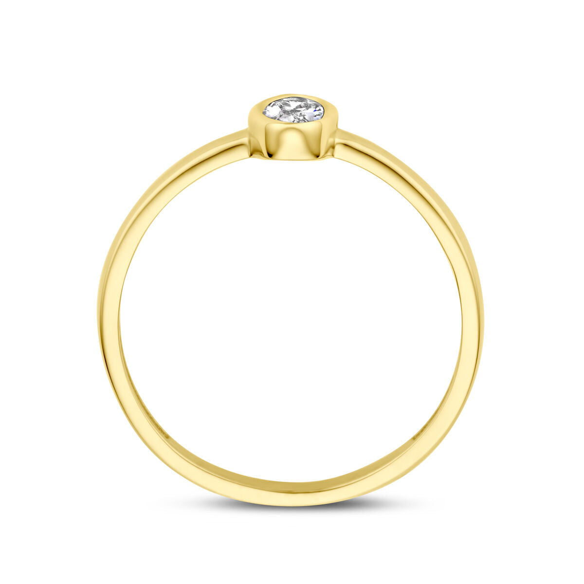 anello zirconia 14K oro giallo