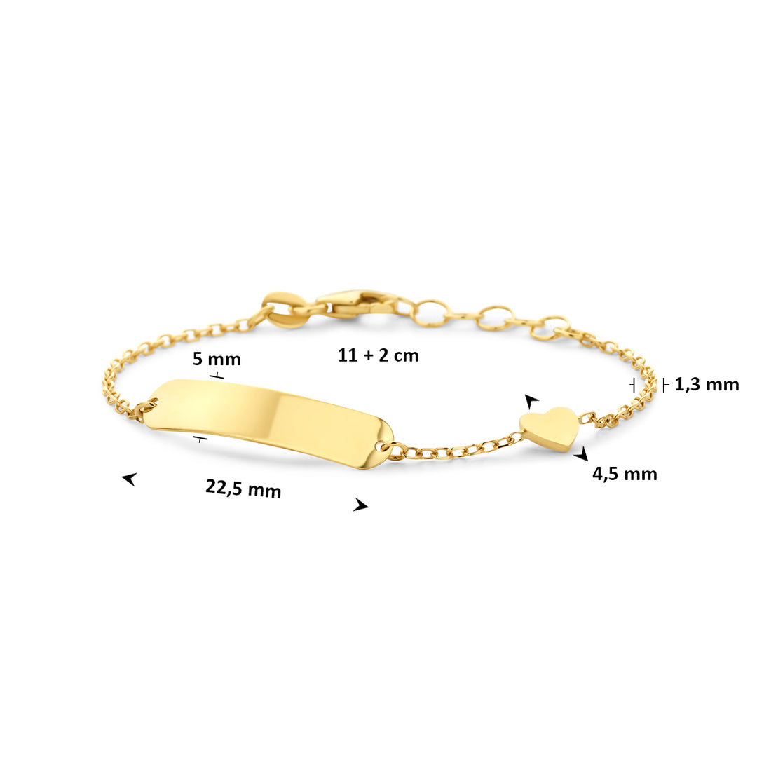 graveerarmband hartje 14K geelgoud