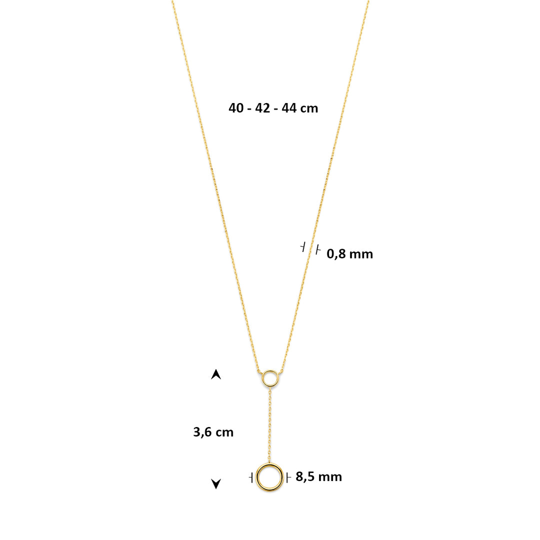y-collier rondje 14K geelgoud