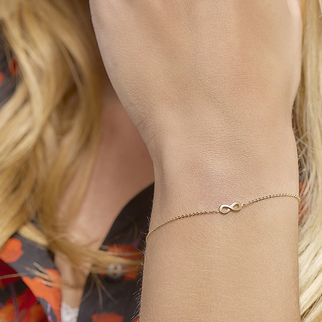 Gouden armband dames infinity 14K