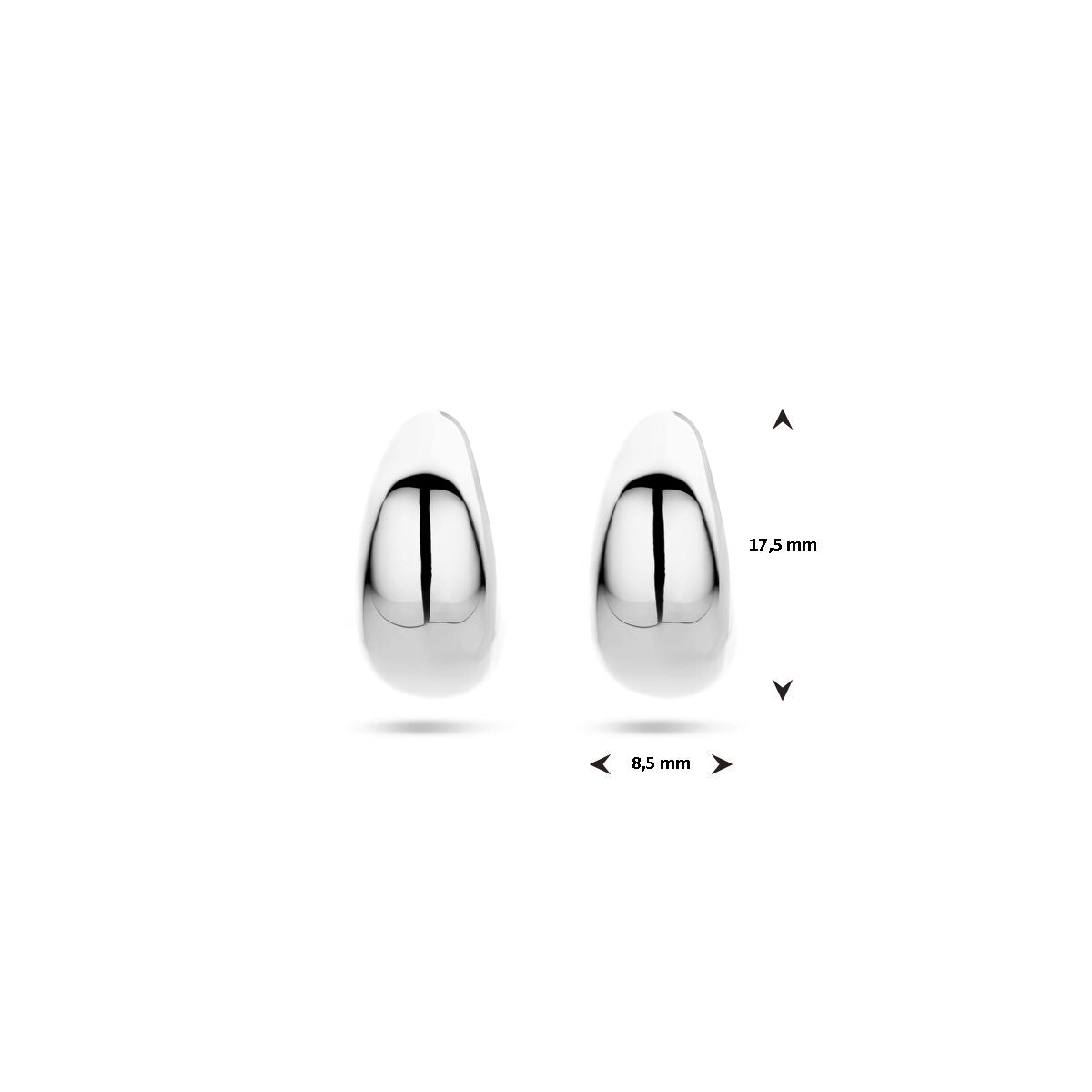 orecchini a lobo 17,5 mm argento rodiato