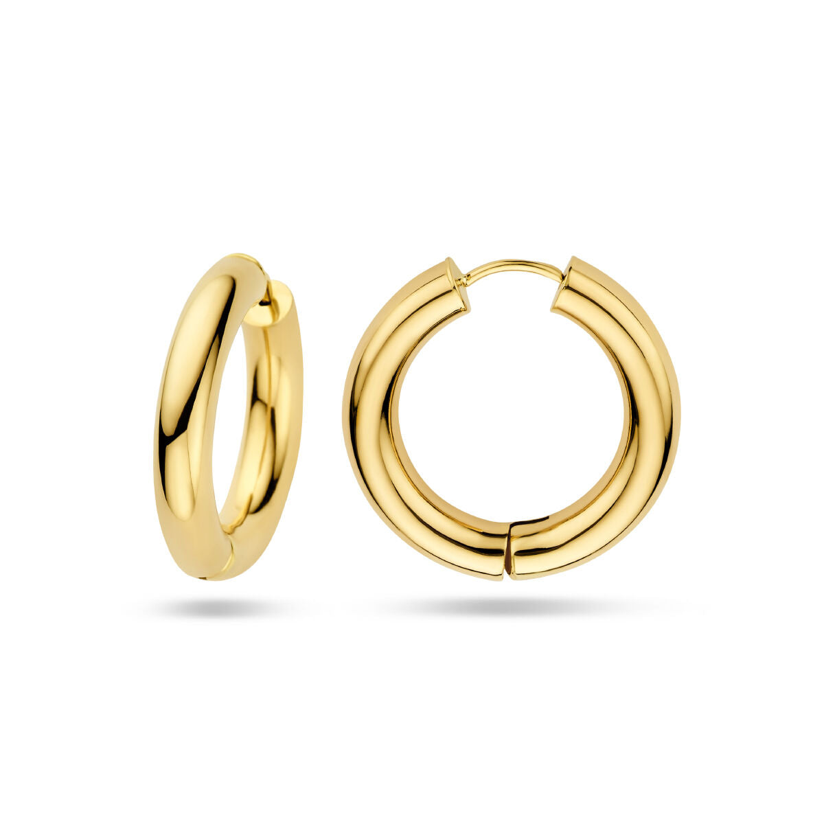 Orecchini a cerchio 4,0 mm tubo tondo 14K oro giallo