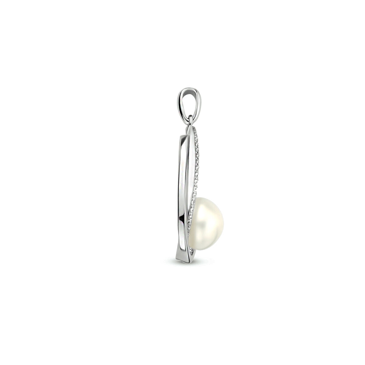 ciondolo perla zircone argento rodiato