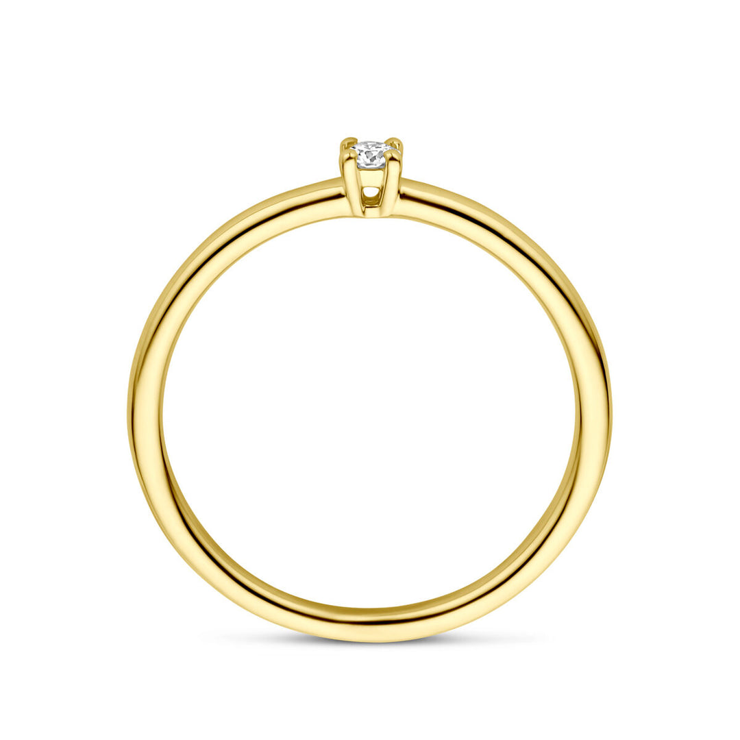 ring diamant 0.05ct h si 14K geelgoud