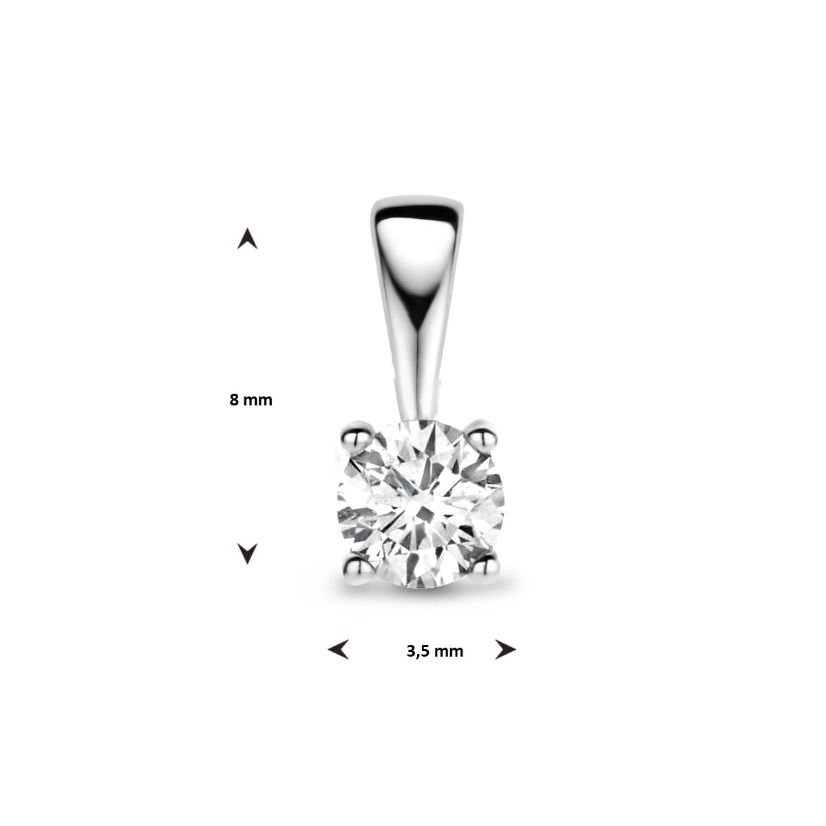 ciondolo diamante h si oro bianco 14K
