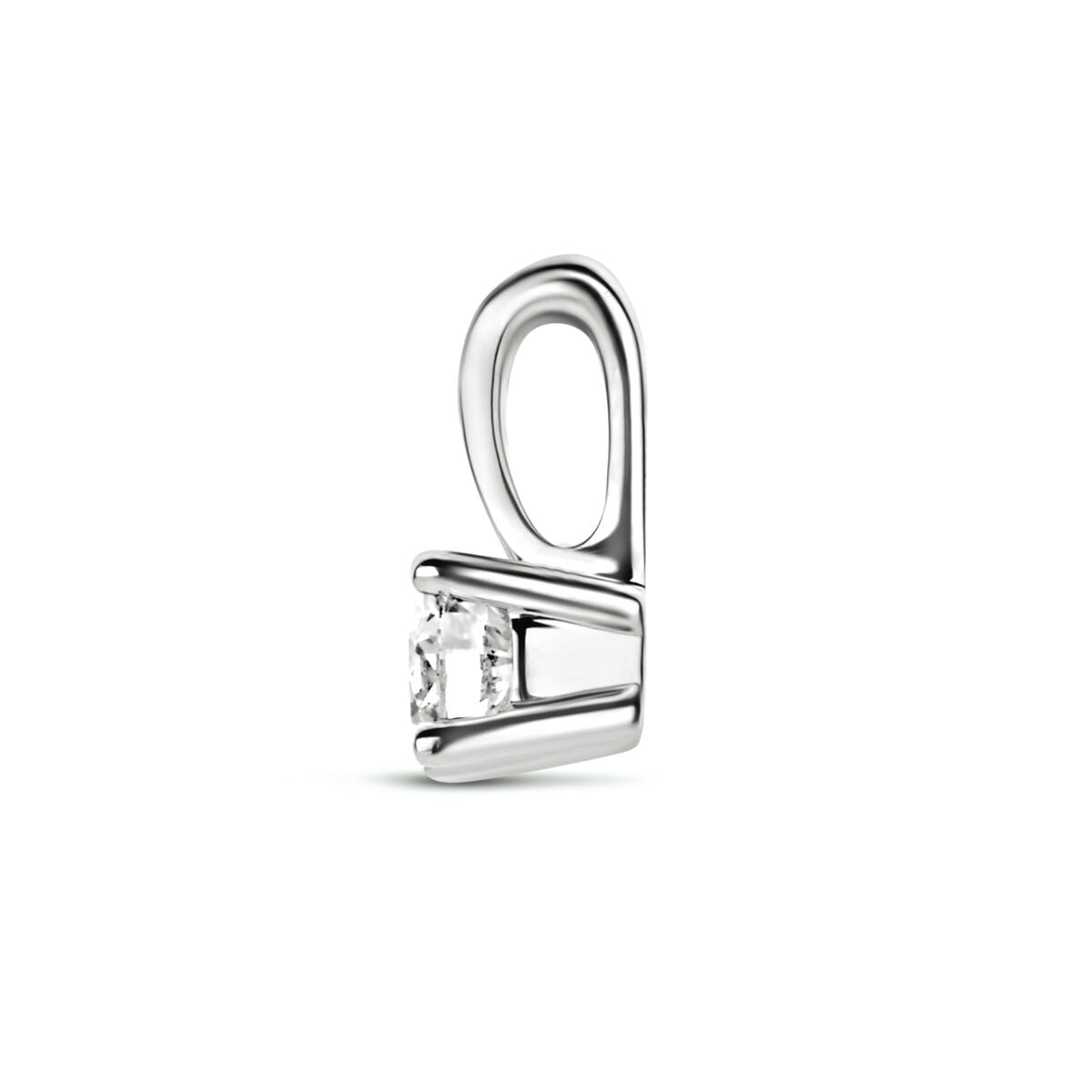 Hanger van 14K witgoud met een heldere H SI diamant, eenvoudig en modern design.