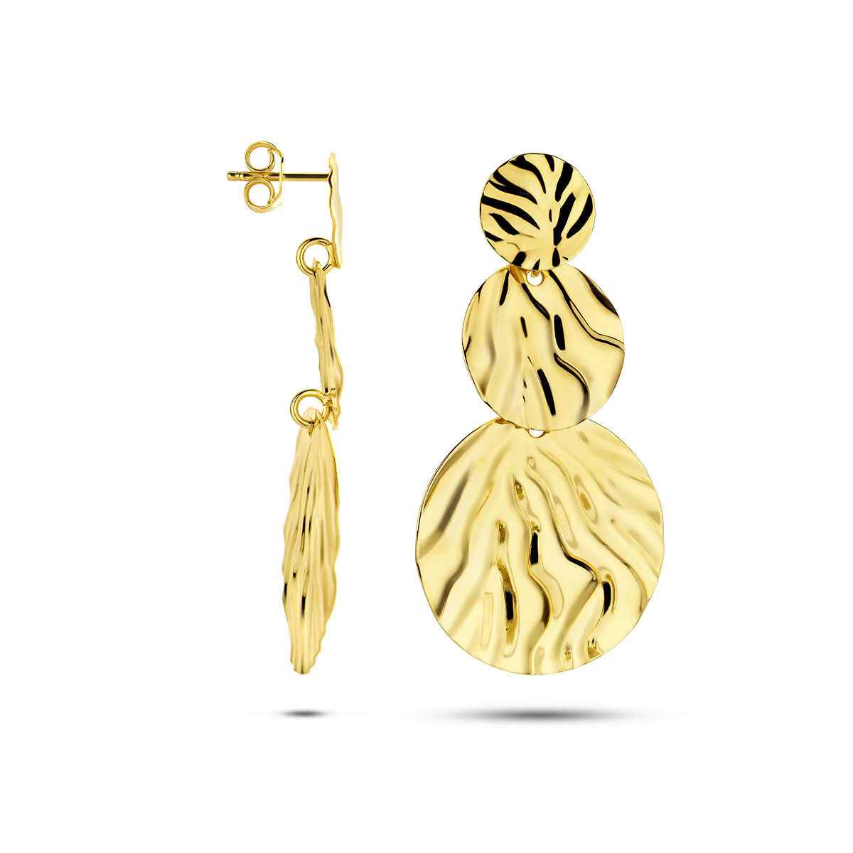 orecchini pendenti a rilievo 1 micron argento placcato oro (giallo)