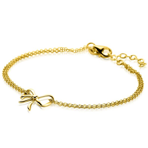 Bracciale in argento con dettaglio a forma di fiocco, lunghezza regolabile 17-20 cm.