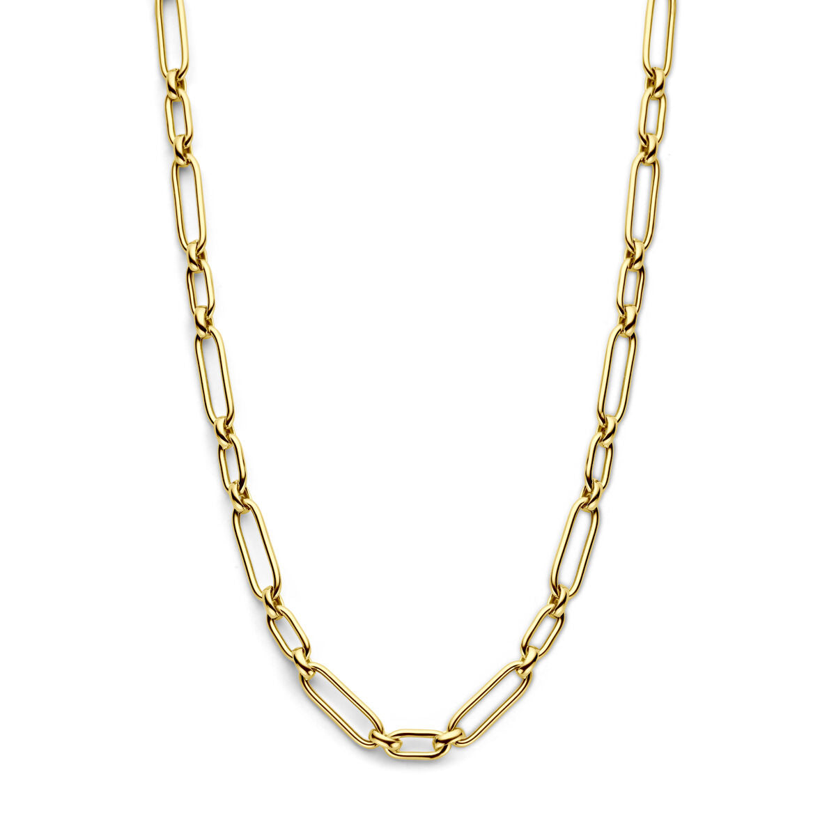 Collana bizantina dorata di 6,0 mm, lunga 42 + 3 cm, con maglie ovali.