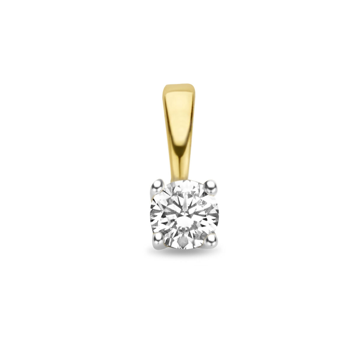 Ciondolo in oro bicolore giallo e bianco con diamante H SI.