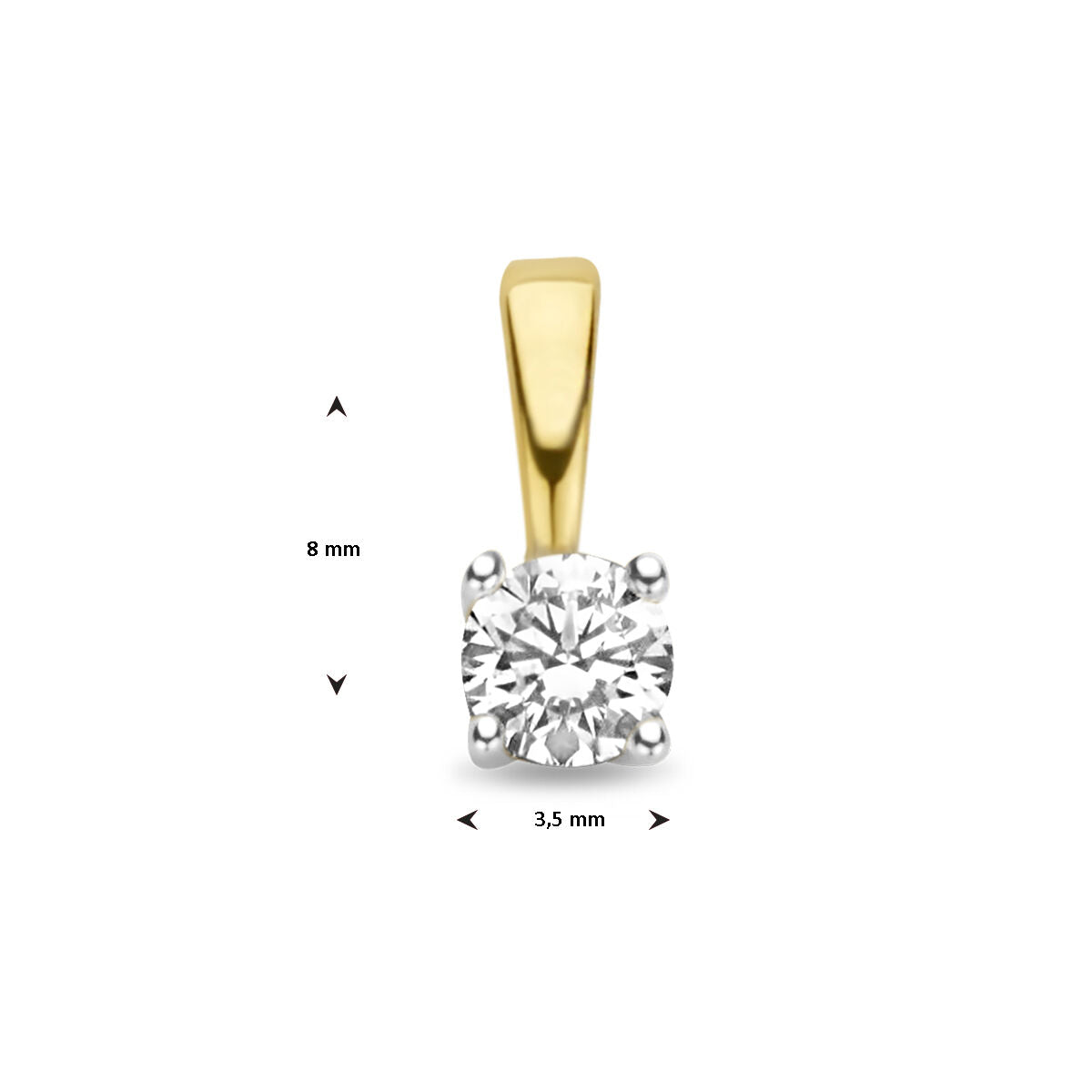 ciondolo diamante h si 14K oro bicolore giallo/bianco