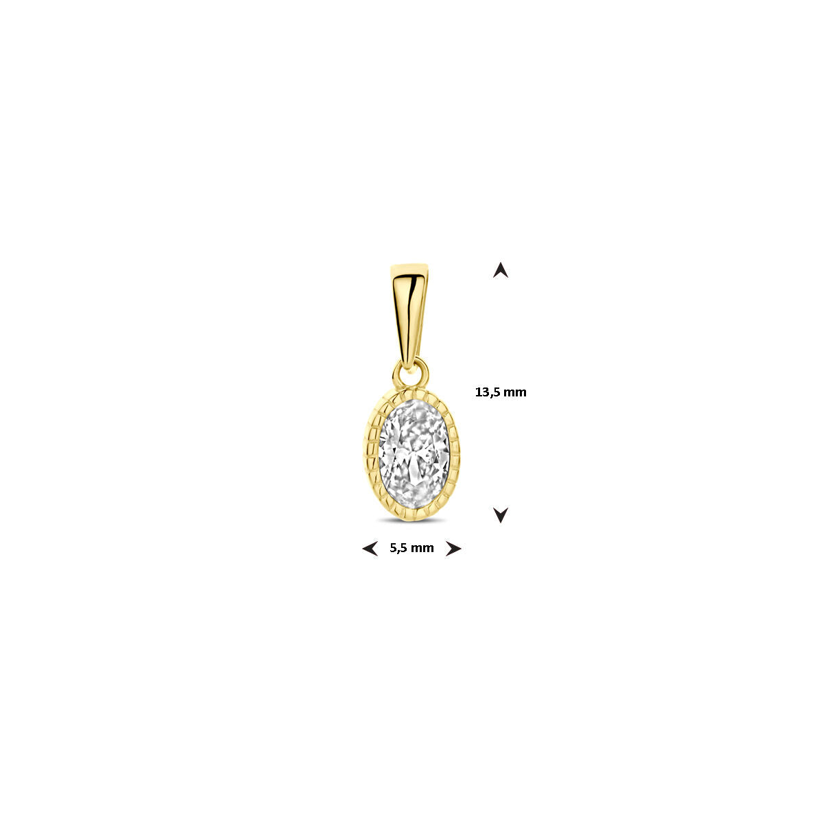 ciondolo zirconia 13,5 mm 14K oro giallo