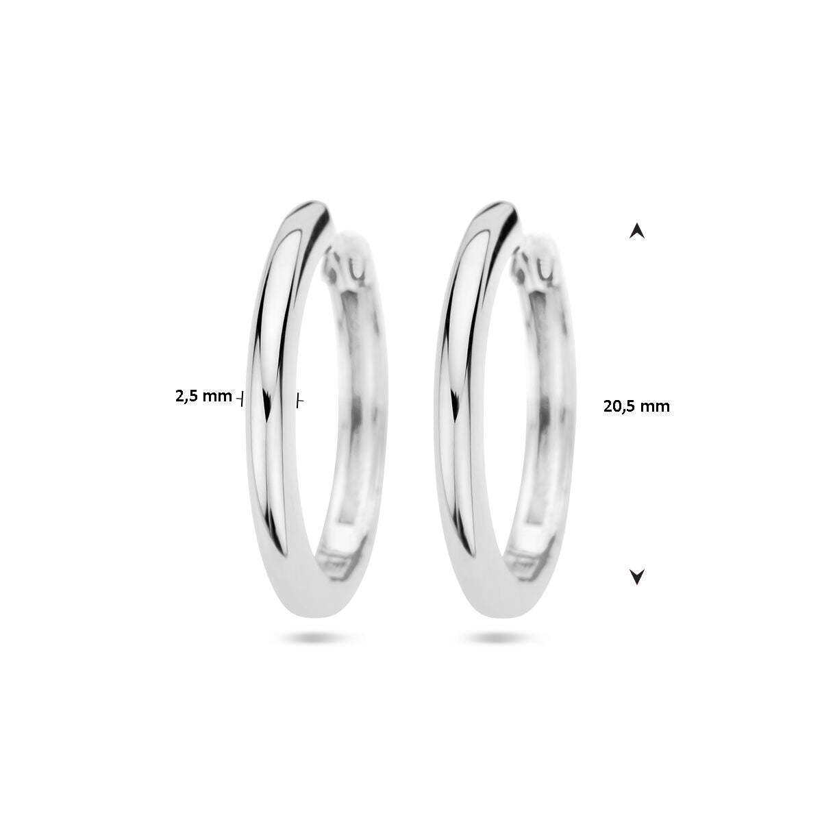 creoli 2,5 mm semicircolari argento rodiato