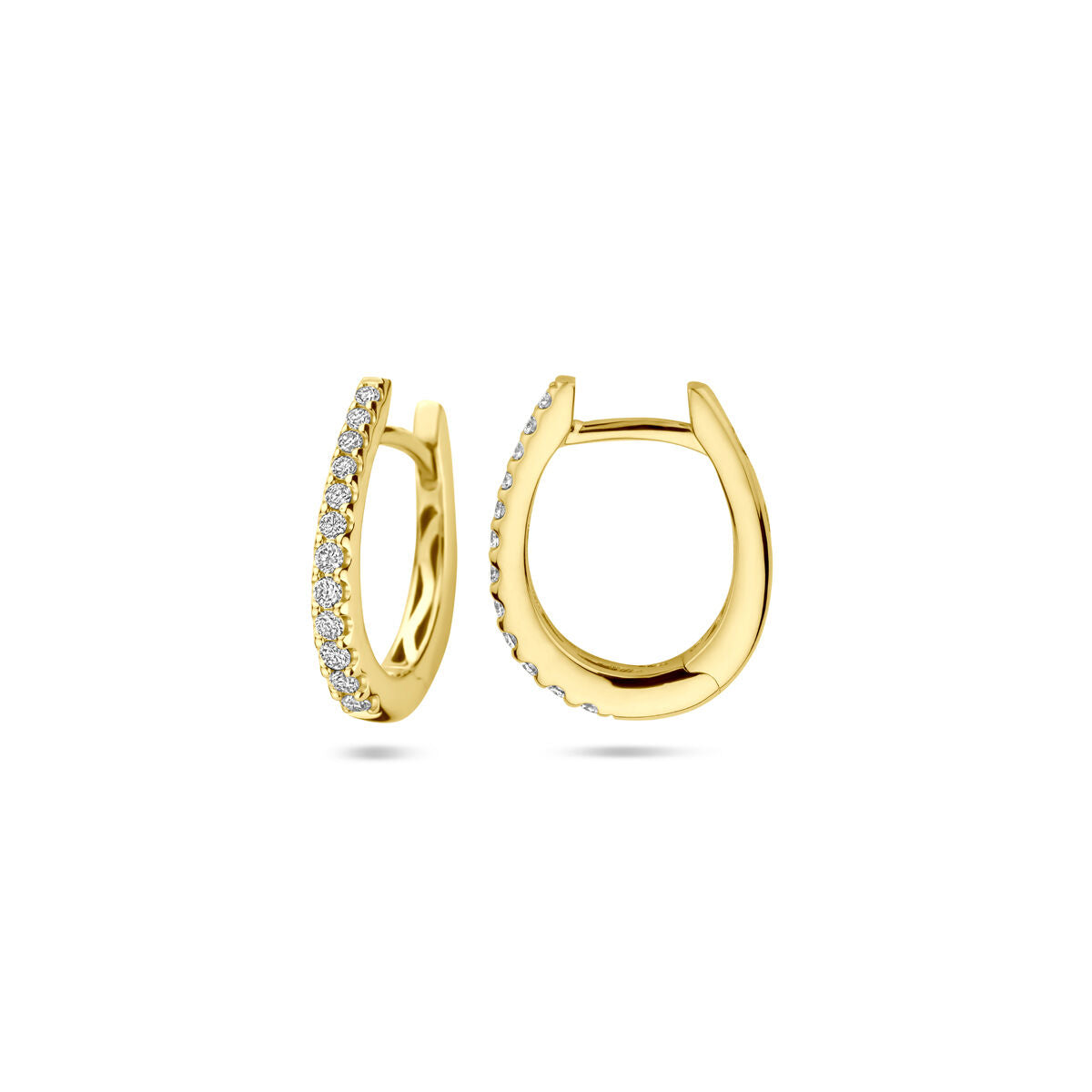 orecchini a cerchio diamante h si 2,5 mm tubo 14K oro giallo