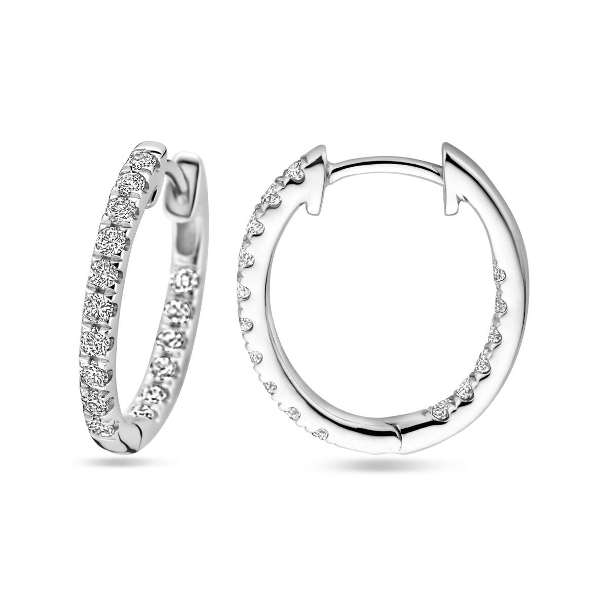 creoli con diamante lab grown 0.46ct (2x 0.23ct) h si oro bianco 14K