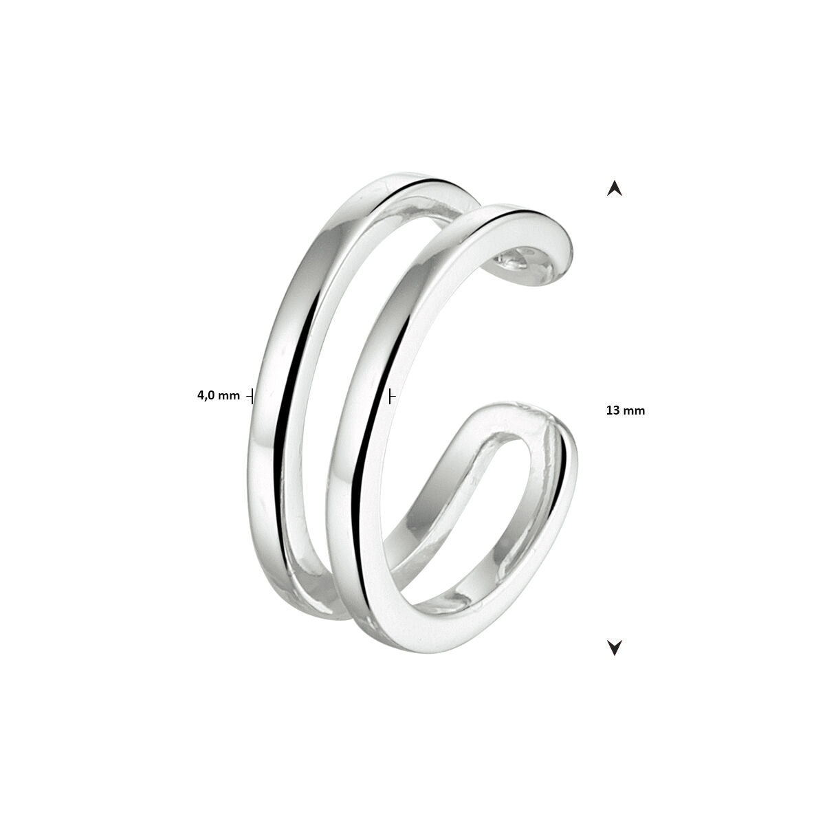 earcuff argento rodiato
