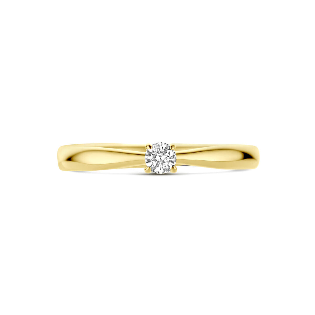 anello di fidanzamento diamante 0.10ct h si oro giallo 14K