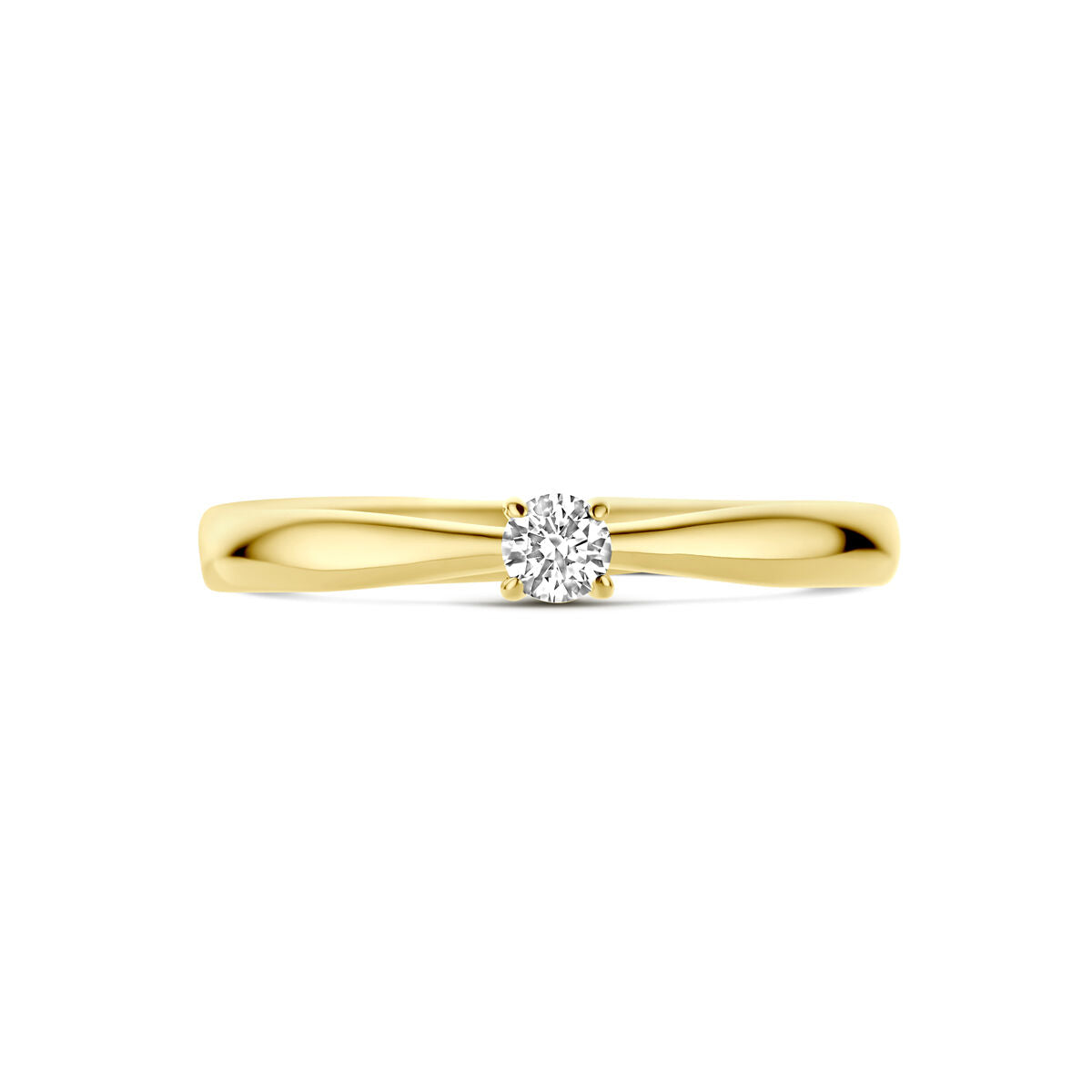 anello di fidanzamento diamante 0.10ct h si oro giallo 14K