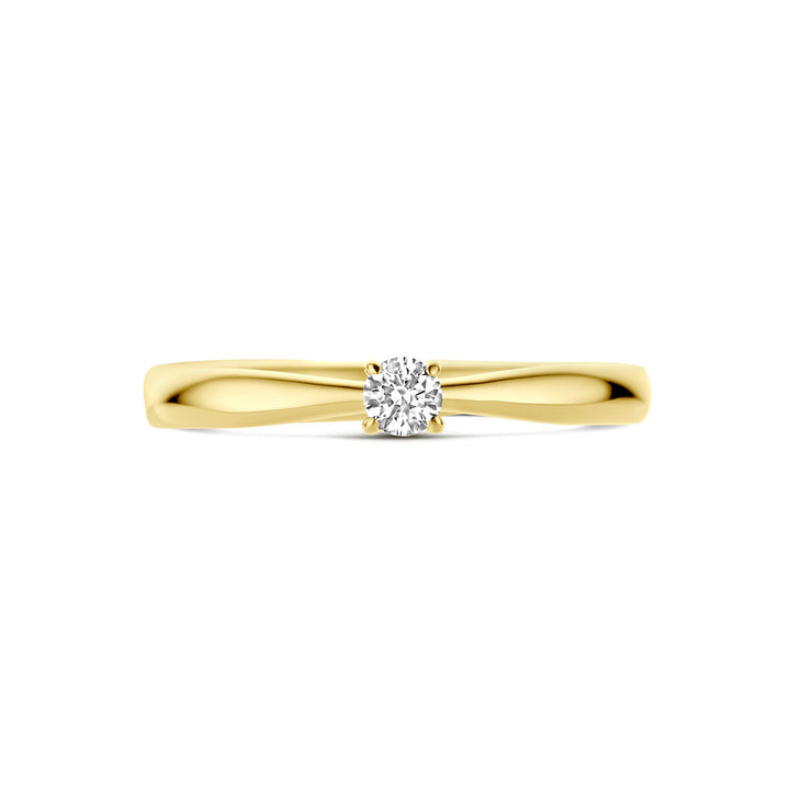 anello di fidanzamento diamante 0.10ct h si oro giallo 14K