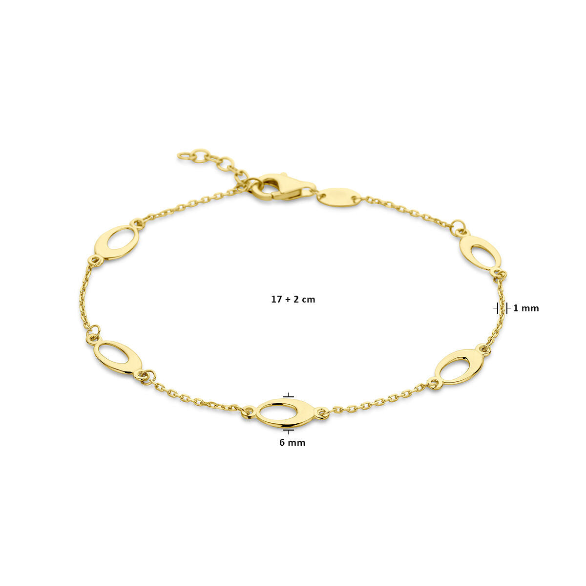 Bracciale in oro da donna ovale 14K
