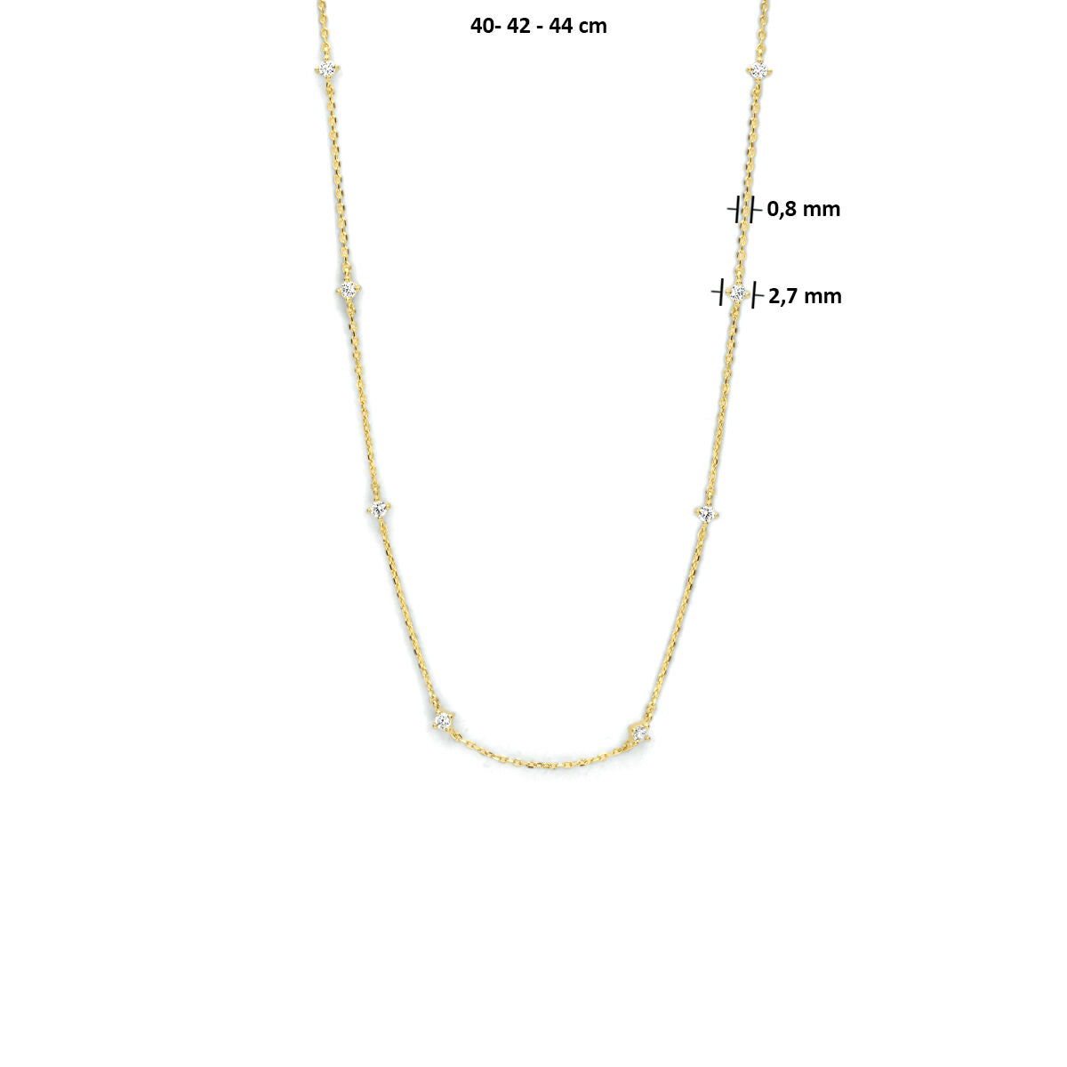 collana zirconia 40 - 42 - 44 cm oro giallo 14K
