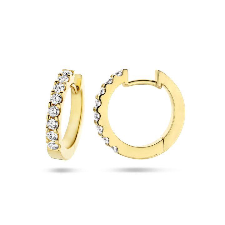 klapoorringen diamant 0.50ct (2x 0.25ct) h si 14K geelgoud