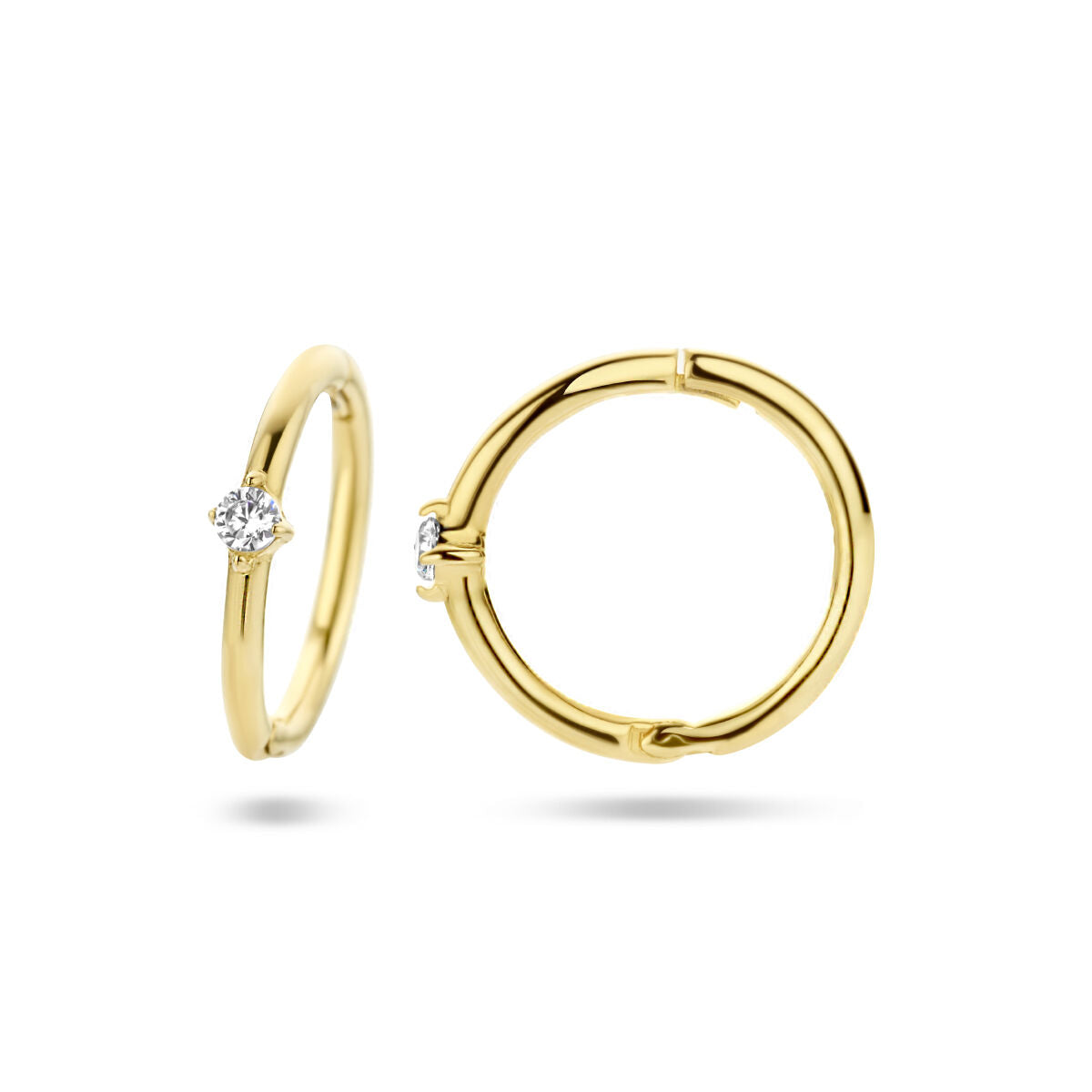 Orecchini a cerchio zirconia oro giallo 14K