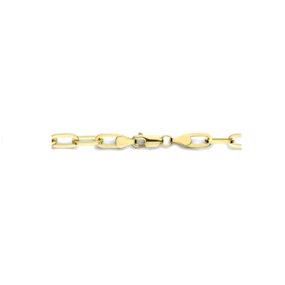 collana paperclip piatta massiccia 5,0 mm 45 cm Zilgold (oro giallo con anima d'argento)