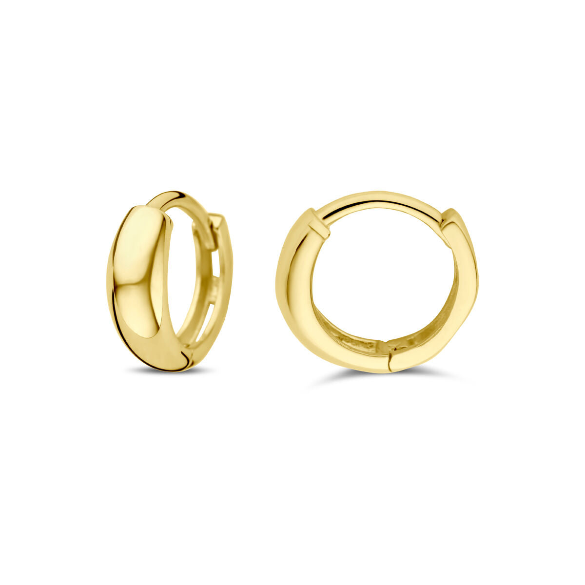 orecchini a cerchio con chiusura a scatto 10 mm 14K oro giallo