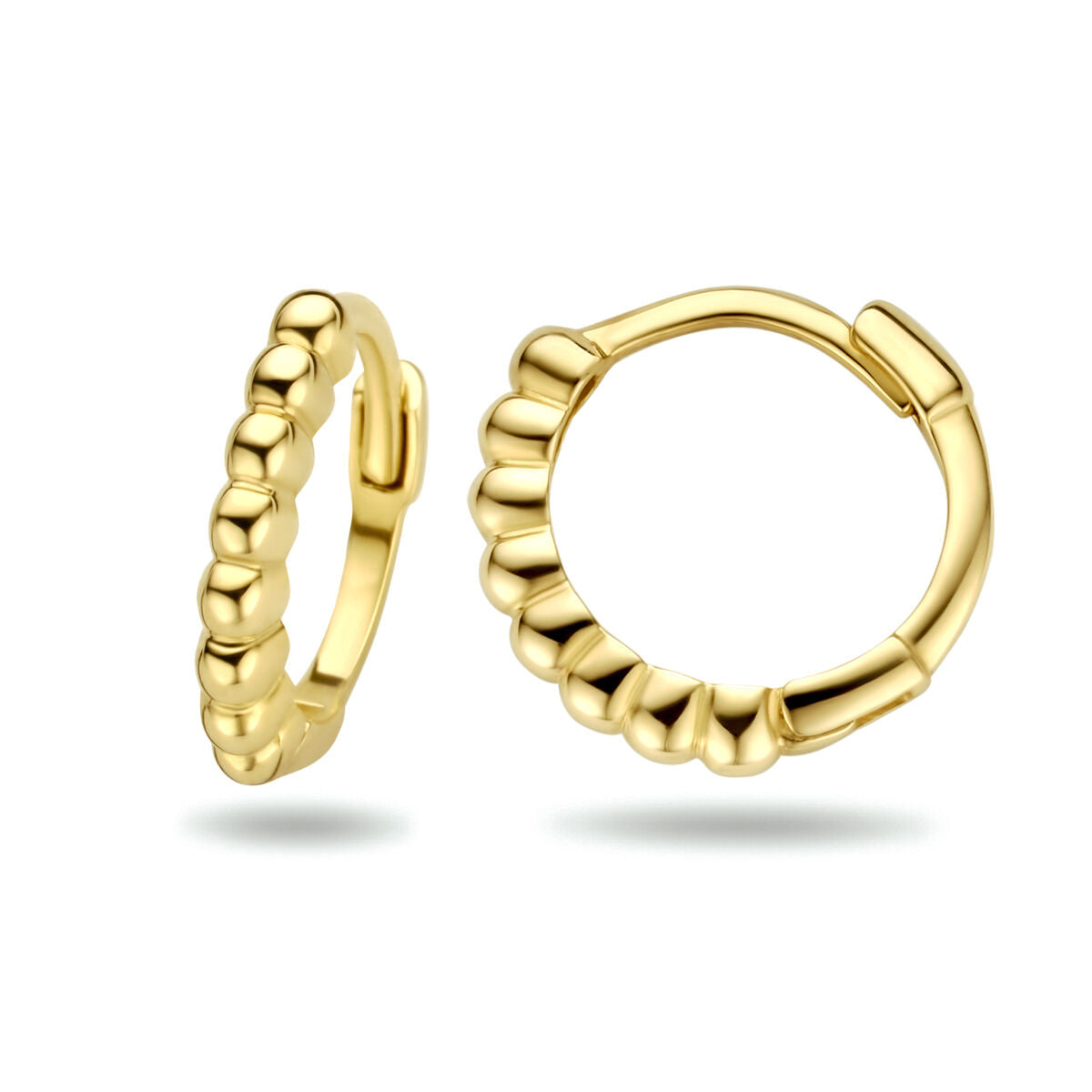1test Orecchini a cerchio sferette oro giallo 14K