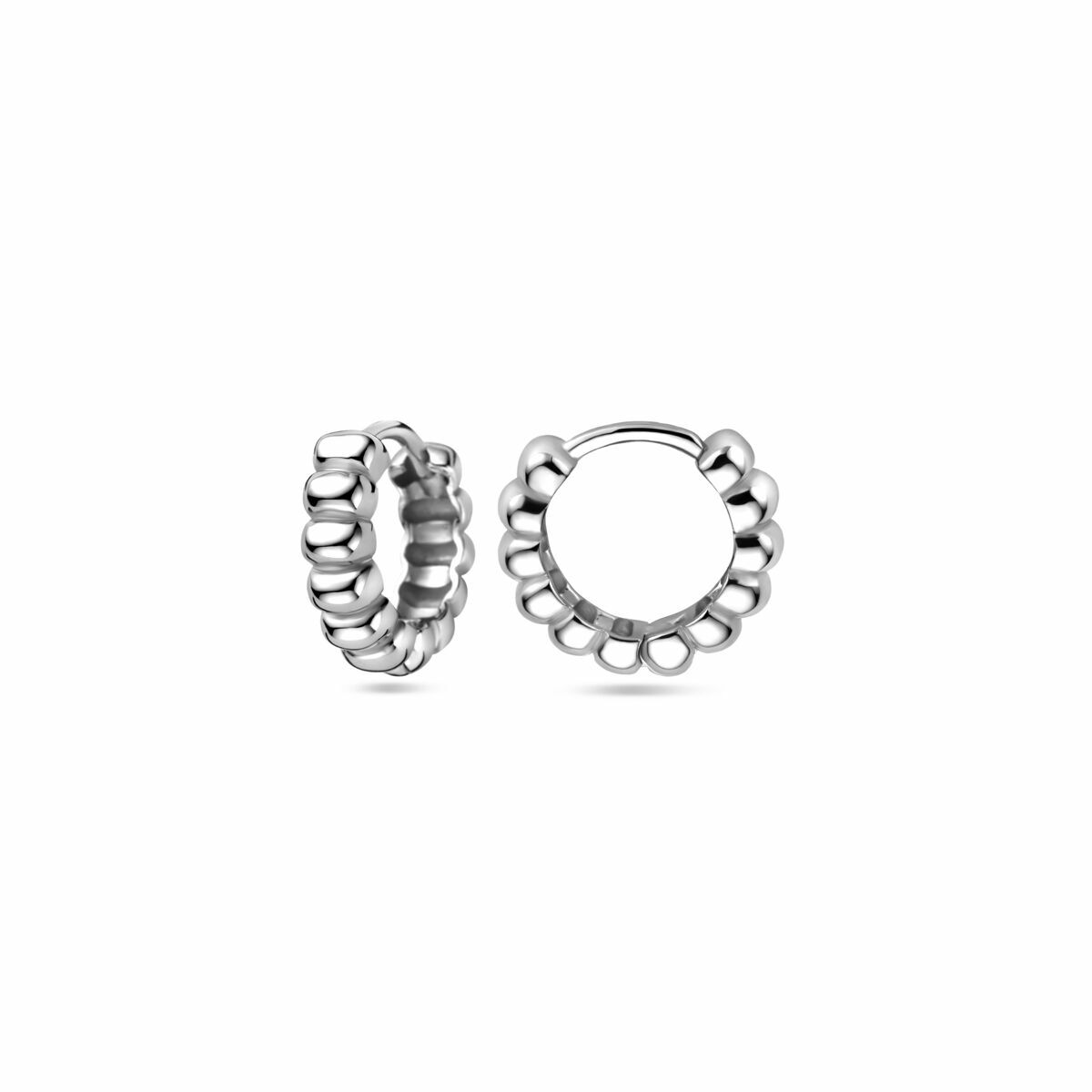 orecchini a cerchio 12 mm argento rodiato