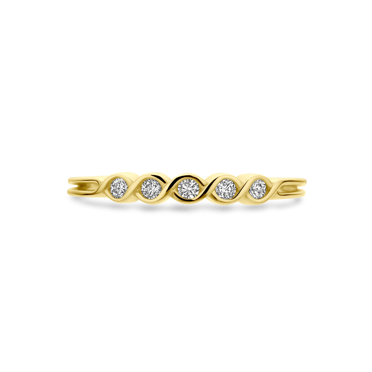 Geelgouden ring zirkonia 14K